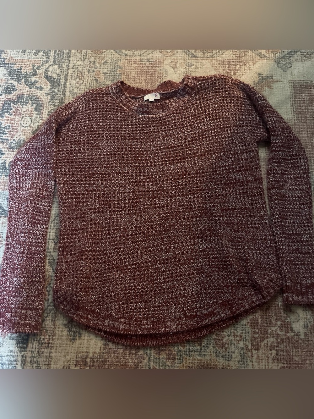 SO Cozy Burgundy Crewneck Sweater